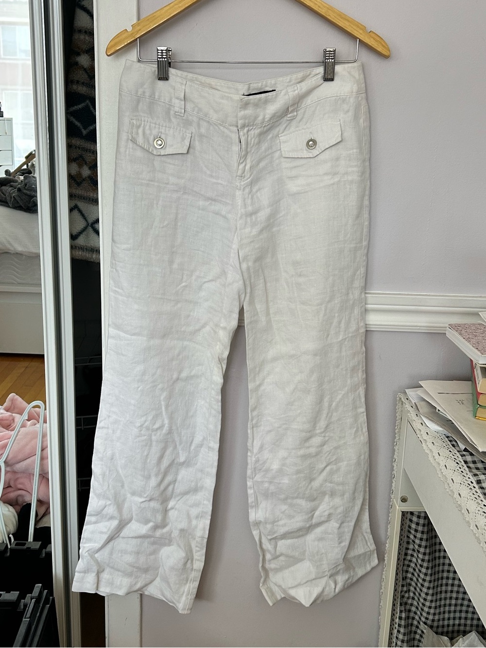 INC International Concepts White Linen Pants
